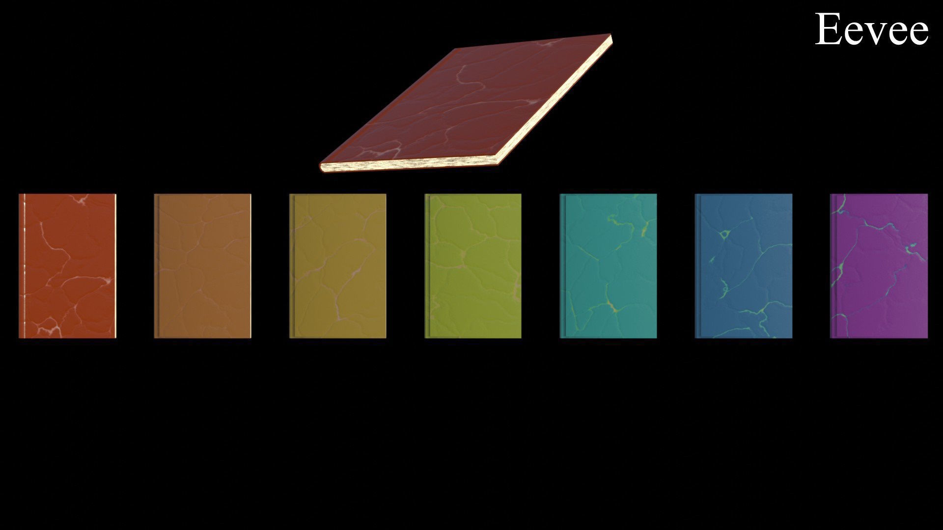 Old Magic Spells Books Low-poly 3D model_9