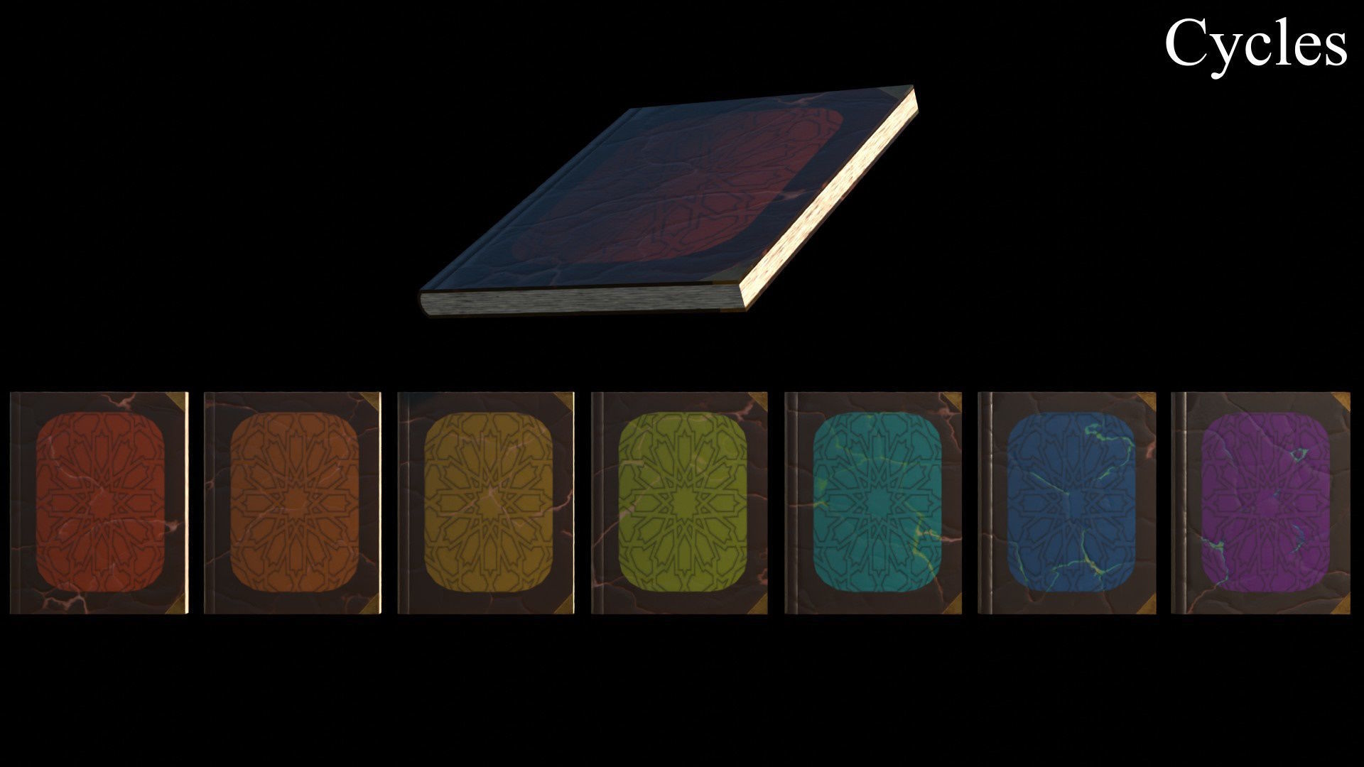 Old Magic Spells Books Low-poly 3D model_55