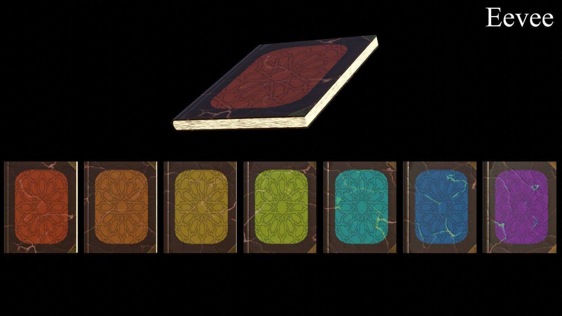 Old Magic Spells Books Low-poly 3D model_54