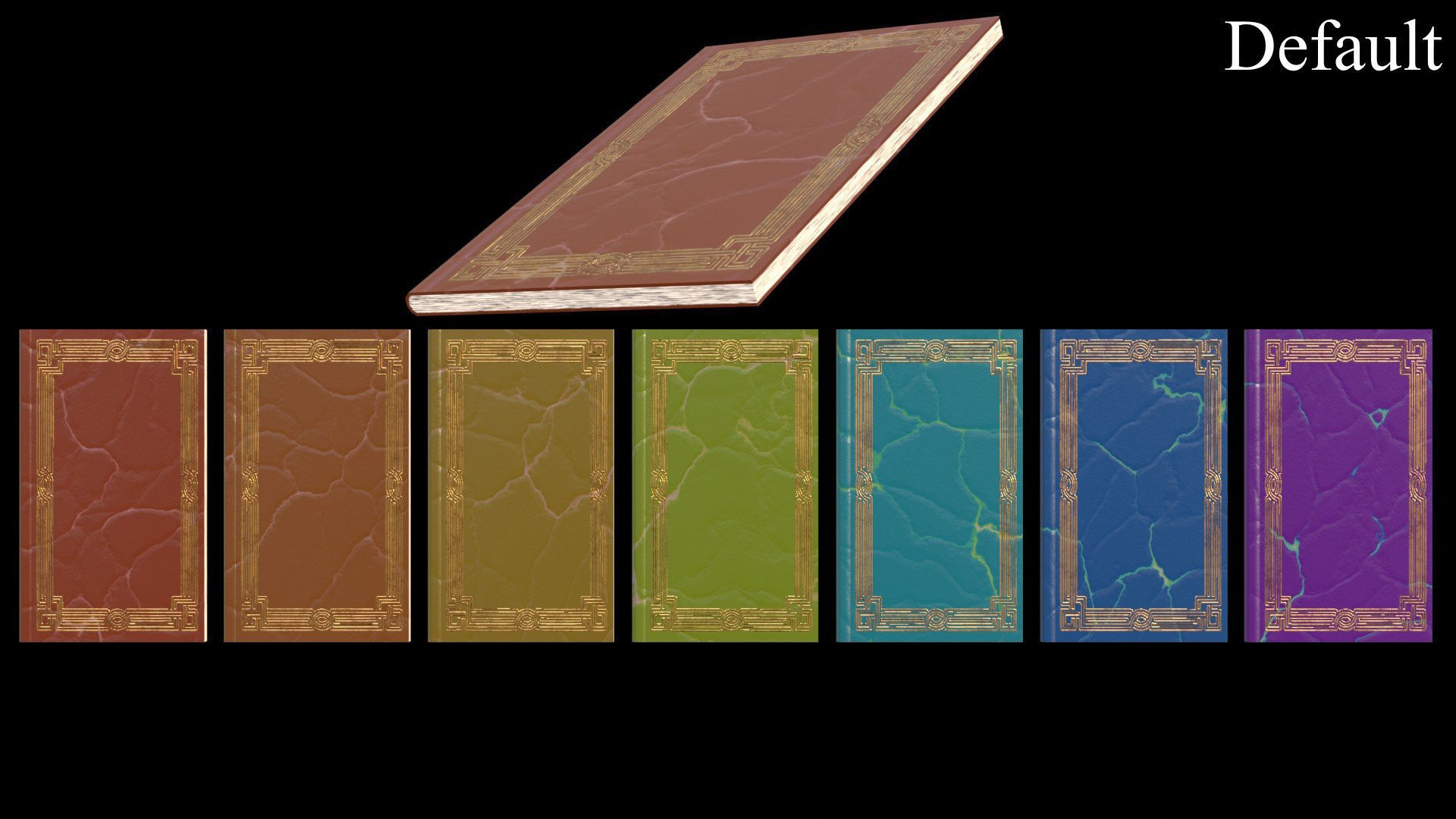 Old Magic Spells Books Low-poly 3D model_30