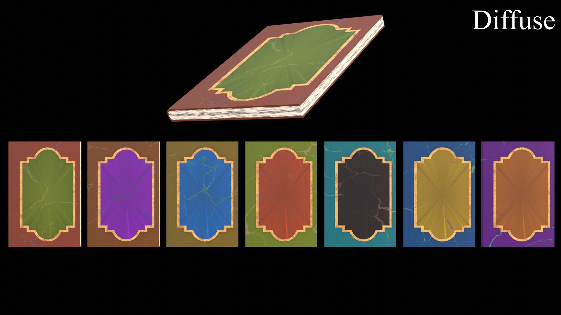 Old Magic Spells Books Low-poly 3D model_41
