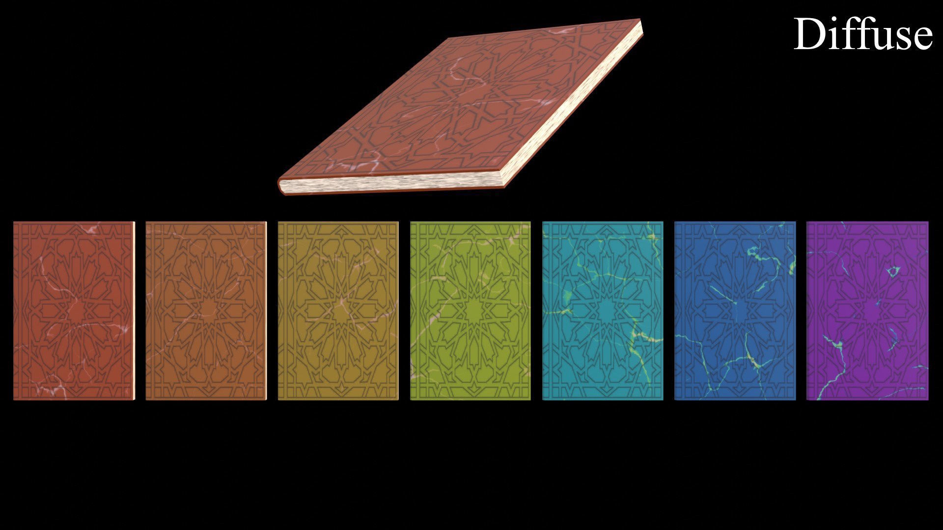 Old Magic Spells Books Low-poly 3D model_49