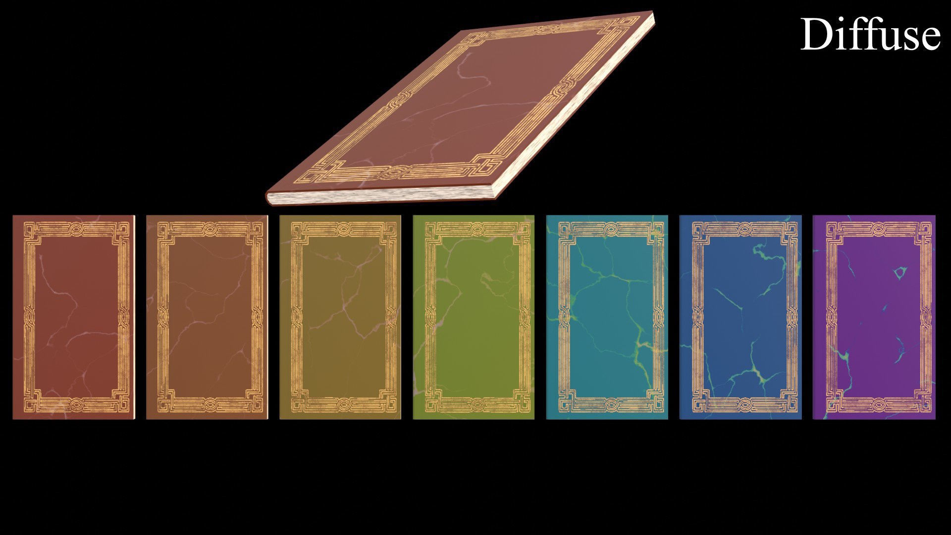 Old Magic Spells Books Low-poly 3D model_33