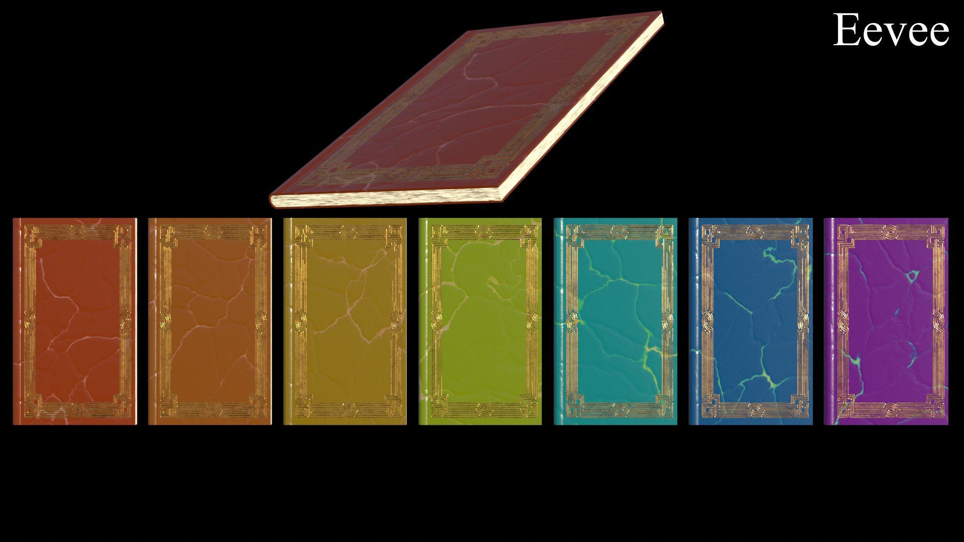 Old Magic Spells Books Low-poly 3D model_31