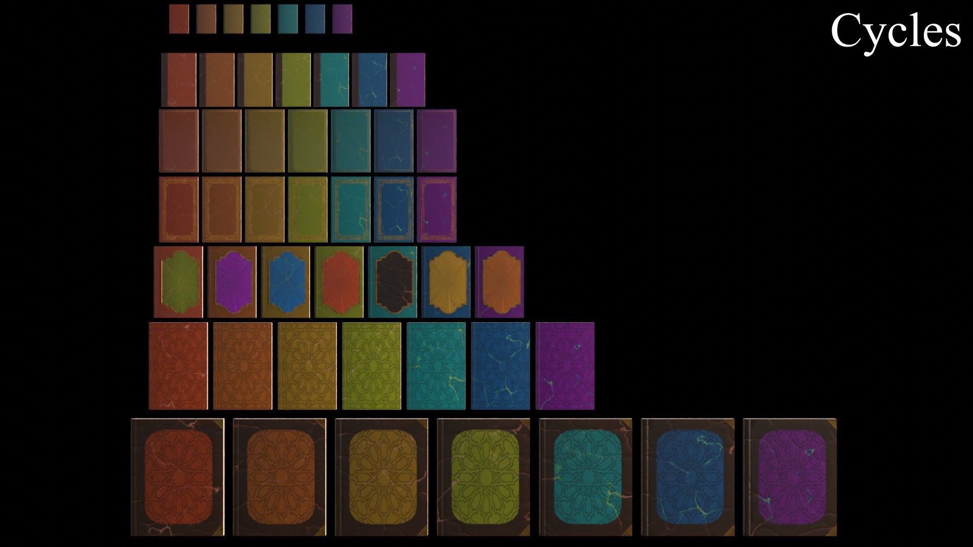 Old Magic Spells Books Low-poly 3D model_2