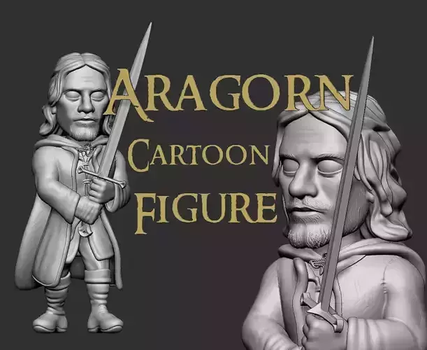 Aragorn from Lord of the Rings - Cartoon Figure  3D print model
