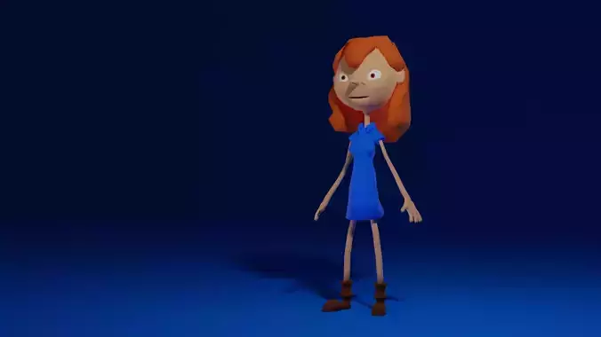 Character Girl - Low Poly Low-poly 3D model