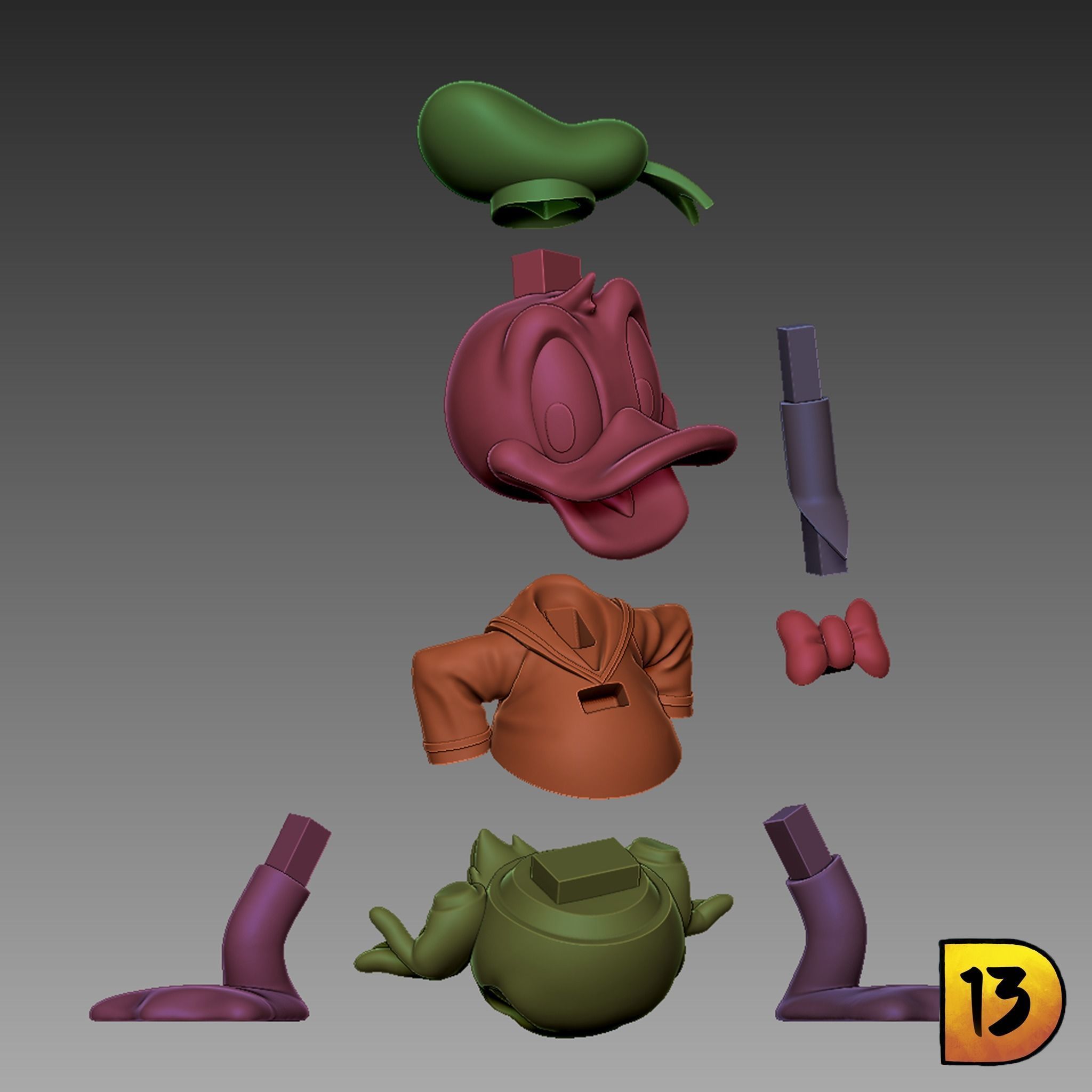 MiniPrint 002 - Donald Duck 3D print model_4