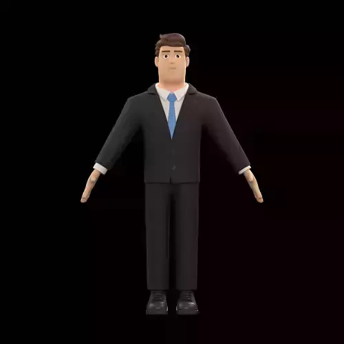 Businessman Cartoon Character Illustration 3D model 3D model 3D model