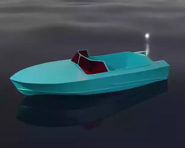 Boat or yacht on sea waves 3D model