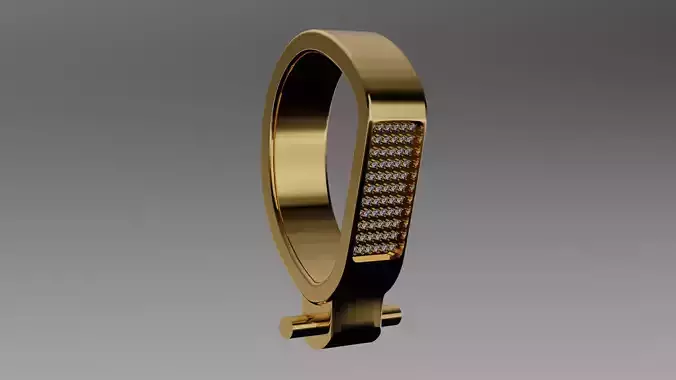 Large diamond set pendant mount bail 