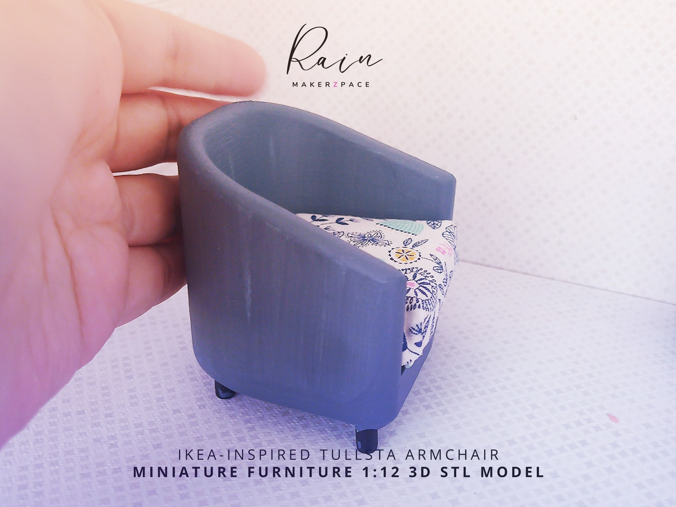 IKEA INSPIRED TULLSTA ARMCHAIR MINIATURE FURNITURE 3D print model_4