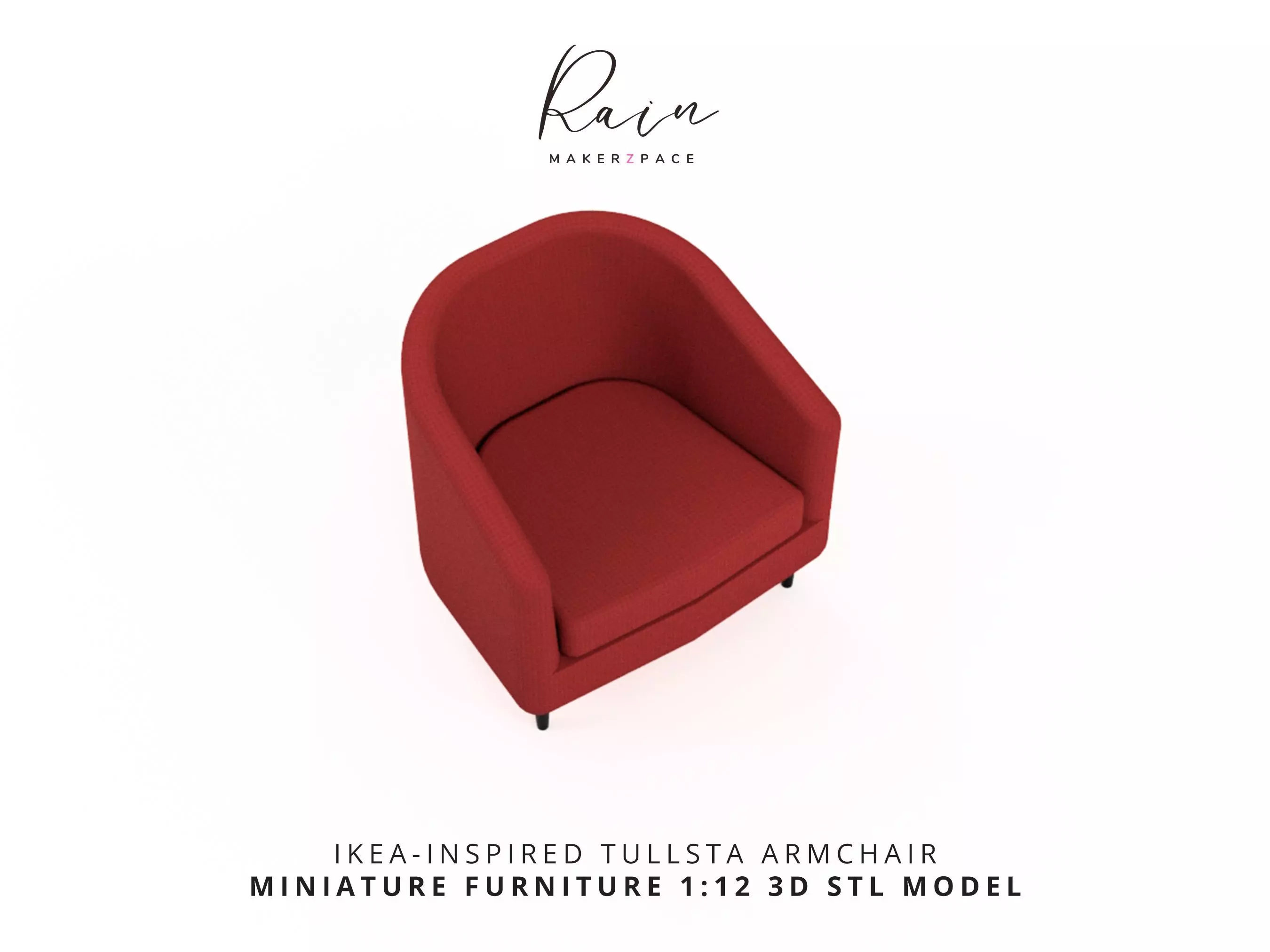 IKEA INSPIRED TULLSTA ARMCHAIR MINIATURE FURNITURE 3D print model_0