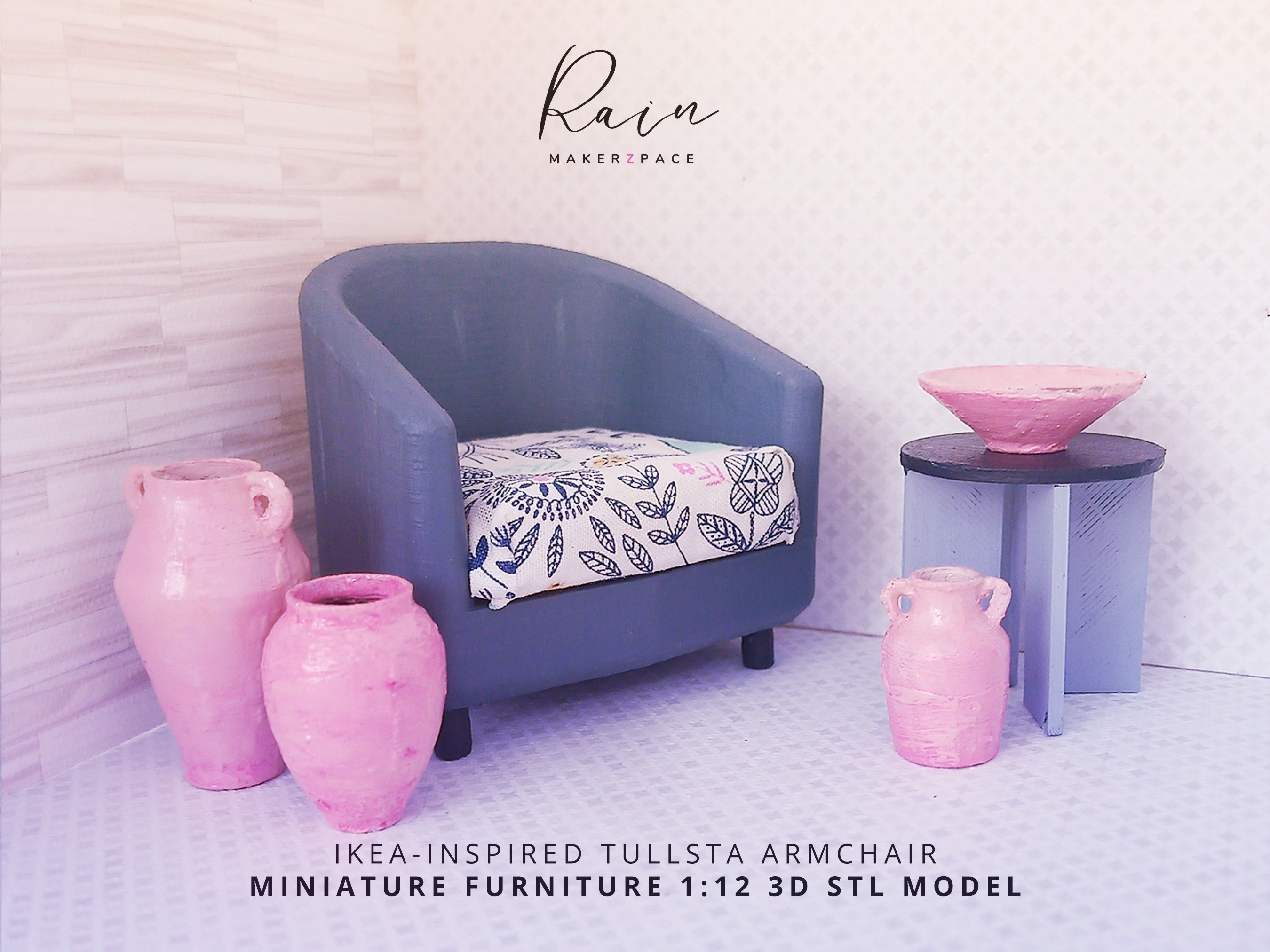 IKEA INSPIRED TULLSTA ARMCHAIR MINIATURE FURNITURE 3D print model_5