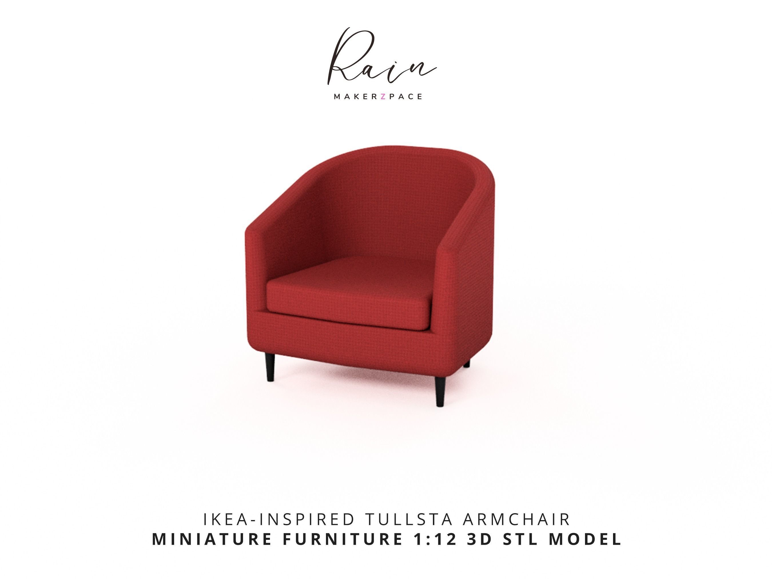 IKEA INSPIRED TULLSTA ARMCHAIR MINIATURE FURNITURE 3D print model_6