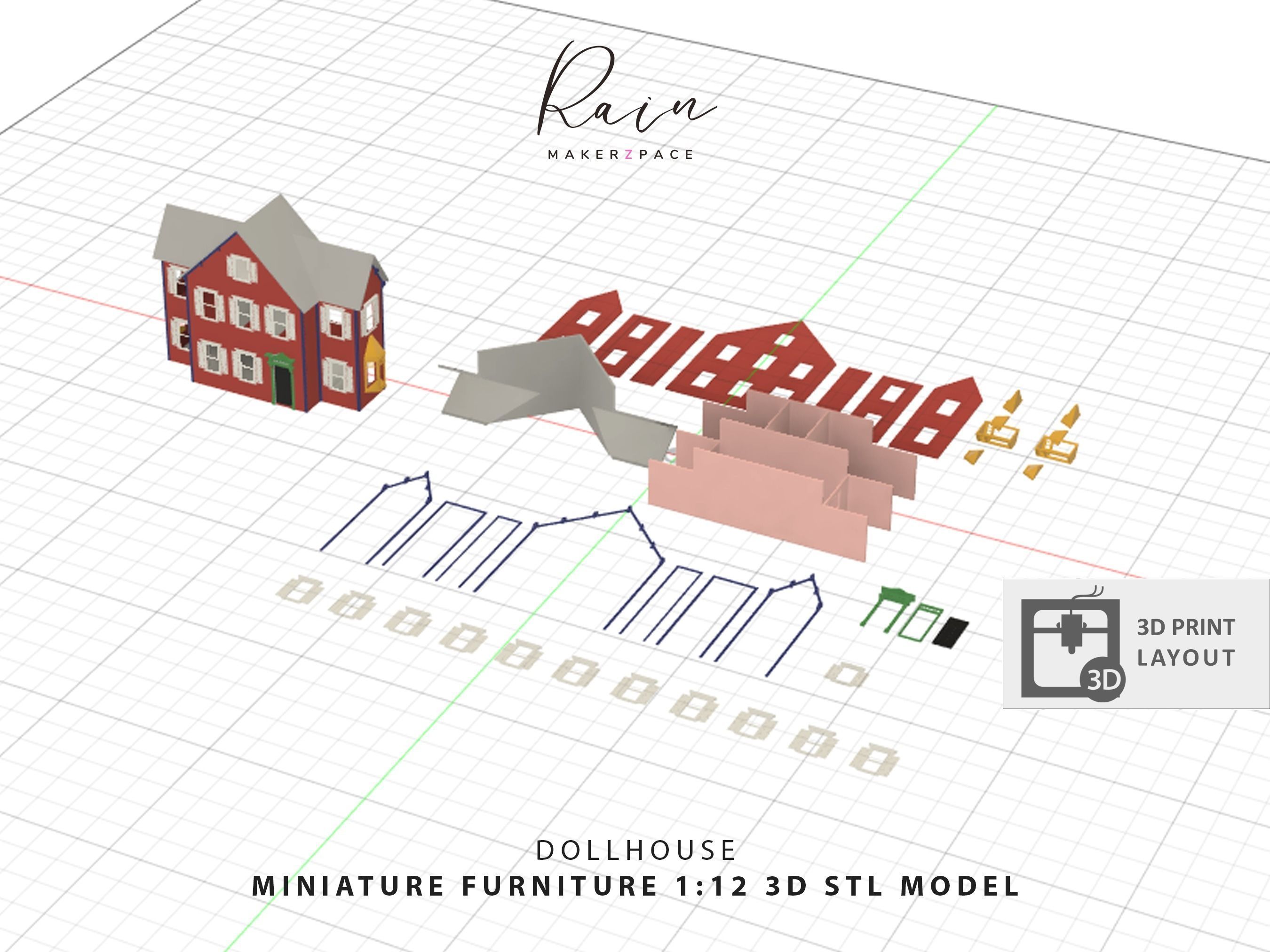 MINIATURE VICTORIAN DOLLHOUSE 3D print model_7