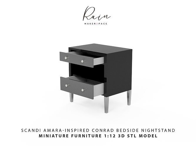 BEDSIDE NIGHTSTAND MINIATURE DRAWER 3D print model