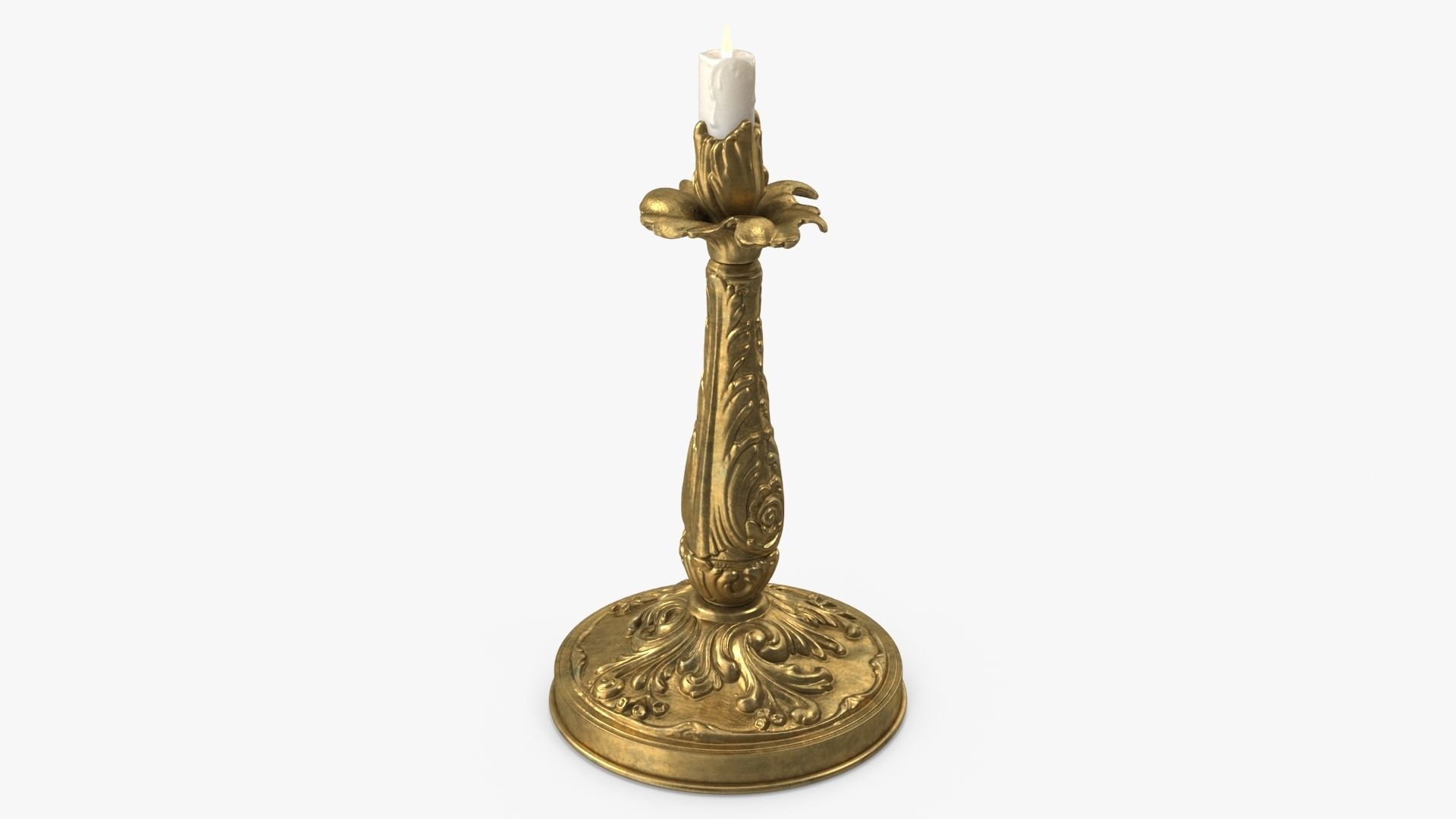 Antique Candle Holder 3D model_2
