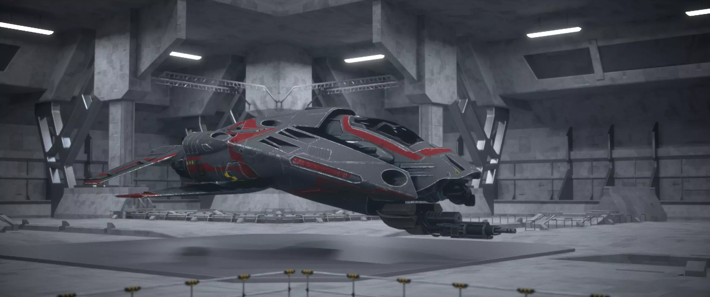 3D Sci Fi Hangar Interior Low-poly 3D model