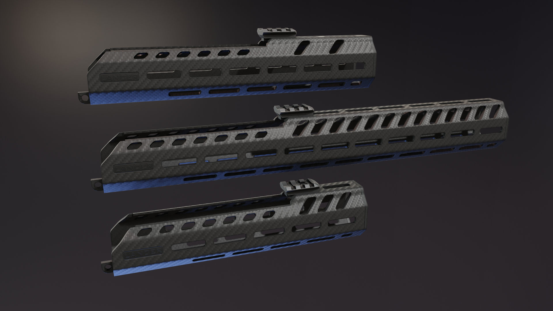 3D model LCH MCX carbon fiber handguard VR / AR / lowpoly CGTrader