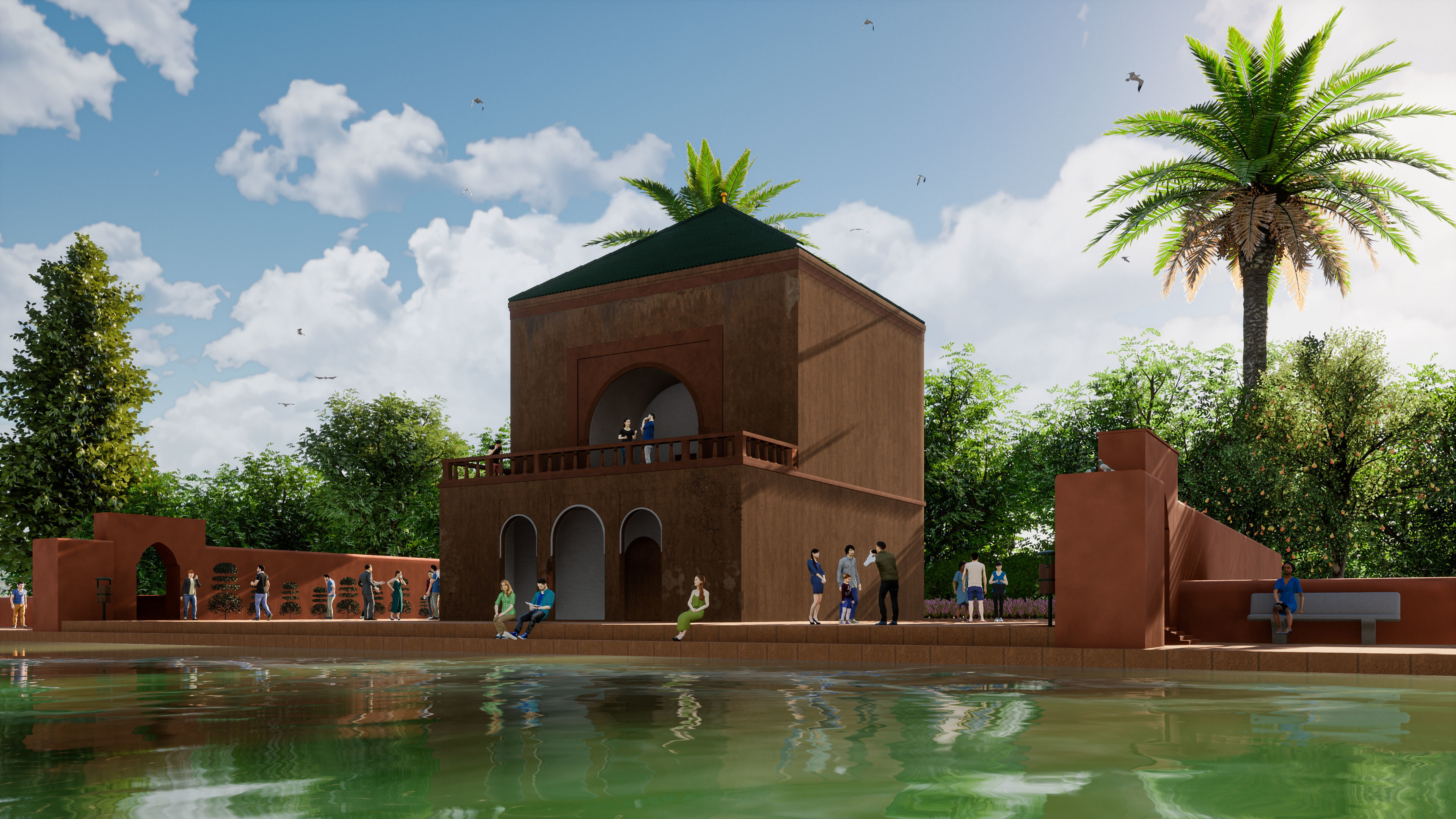 Menara marrakech morocco 3D model_2