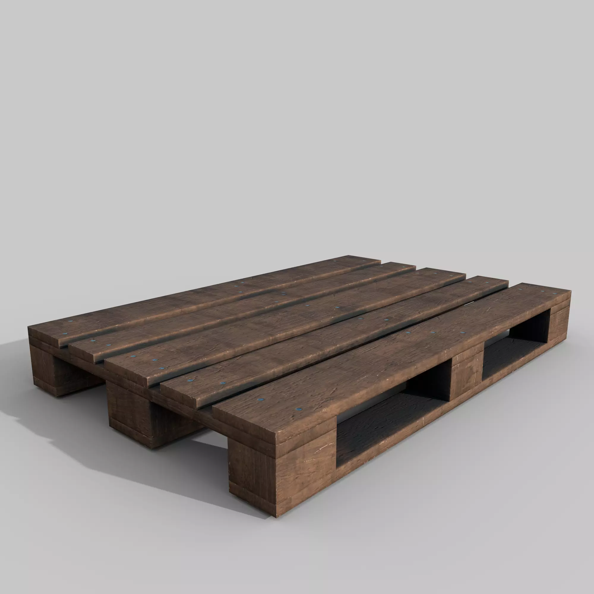 Wooden pallet Low-poly 3D model_0