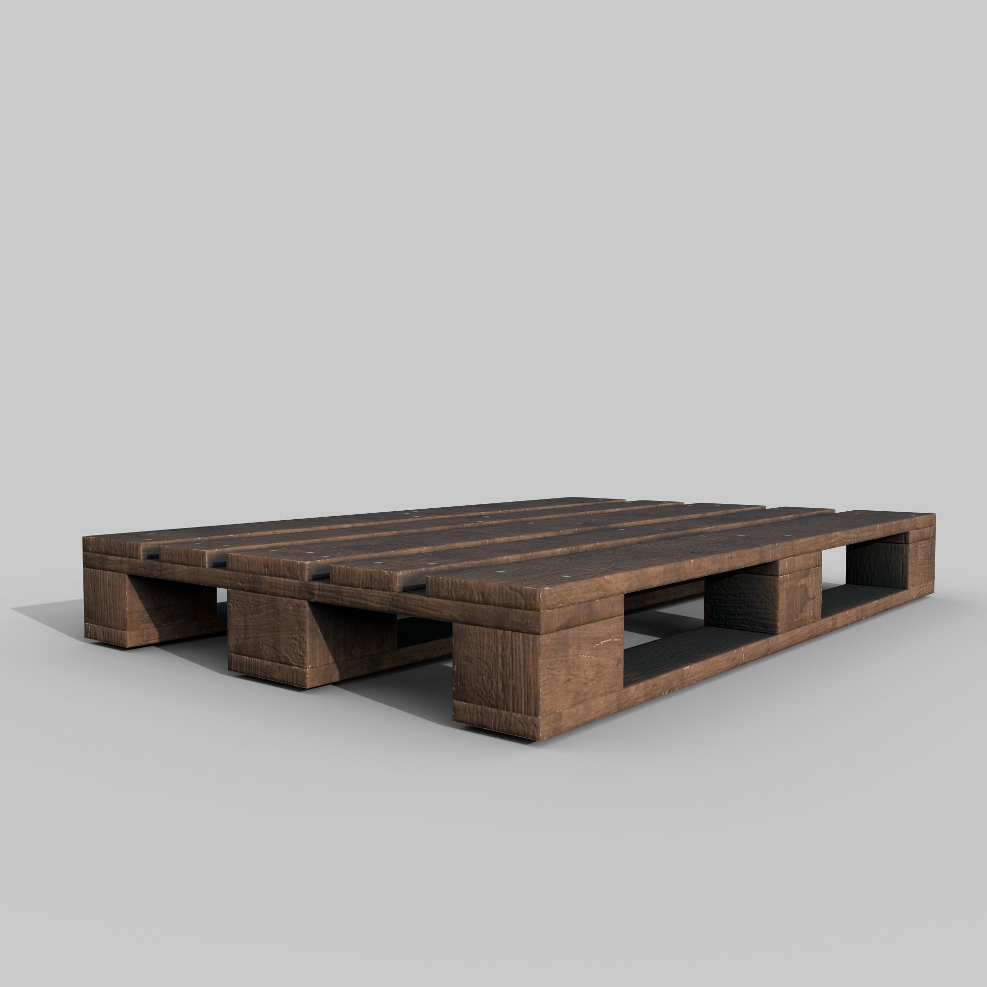 Wooden pallet Low-poly 3D model_2