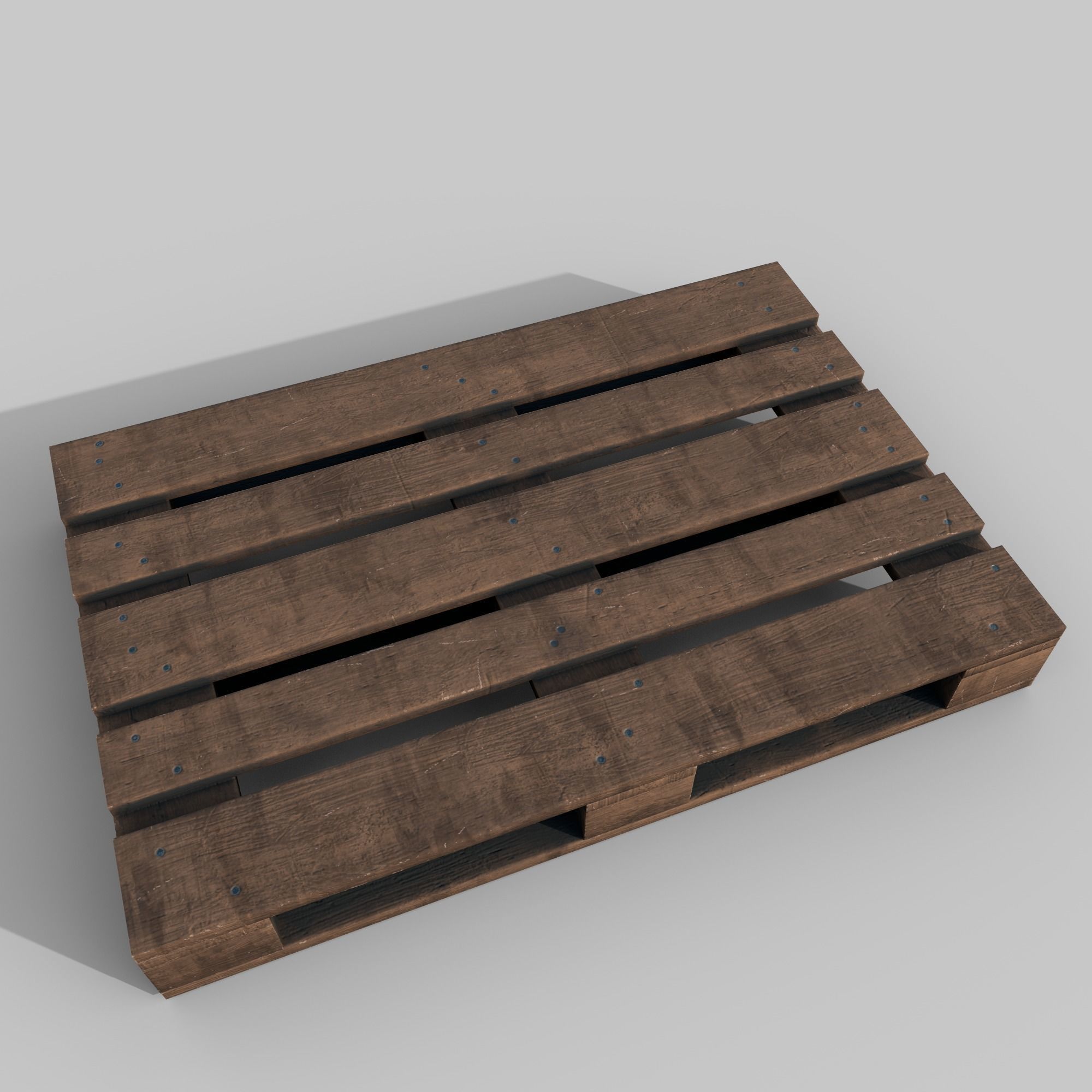 Wooden pallet Low-poly 3D model_3
