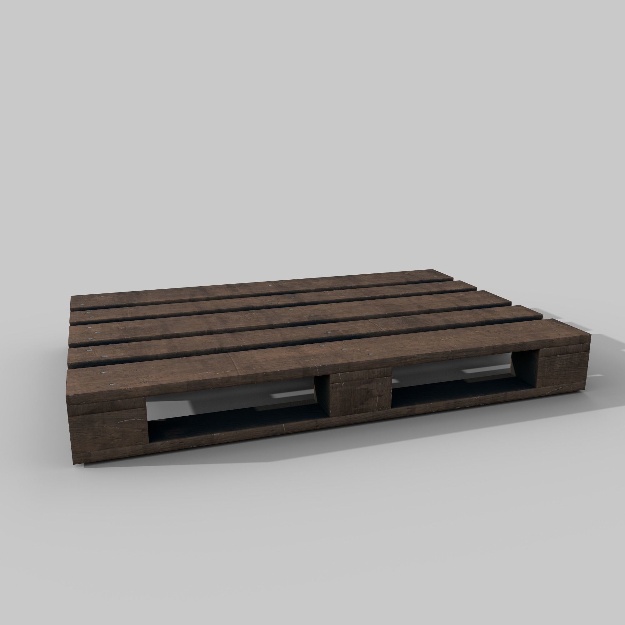 Wooden pallet Low-poly 3D model_4