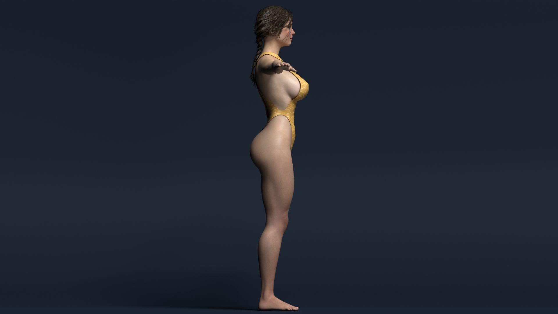 Female Character 3d Model Fully Rigged - Anna Low-poly 3D model_2