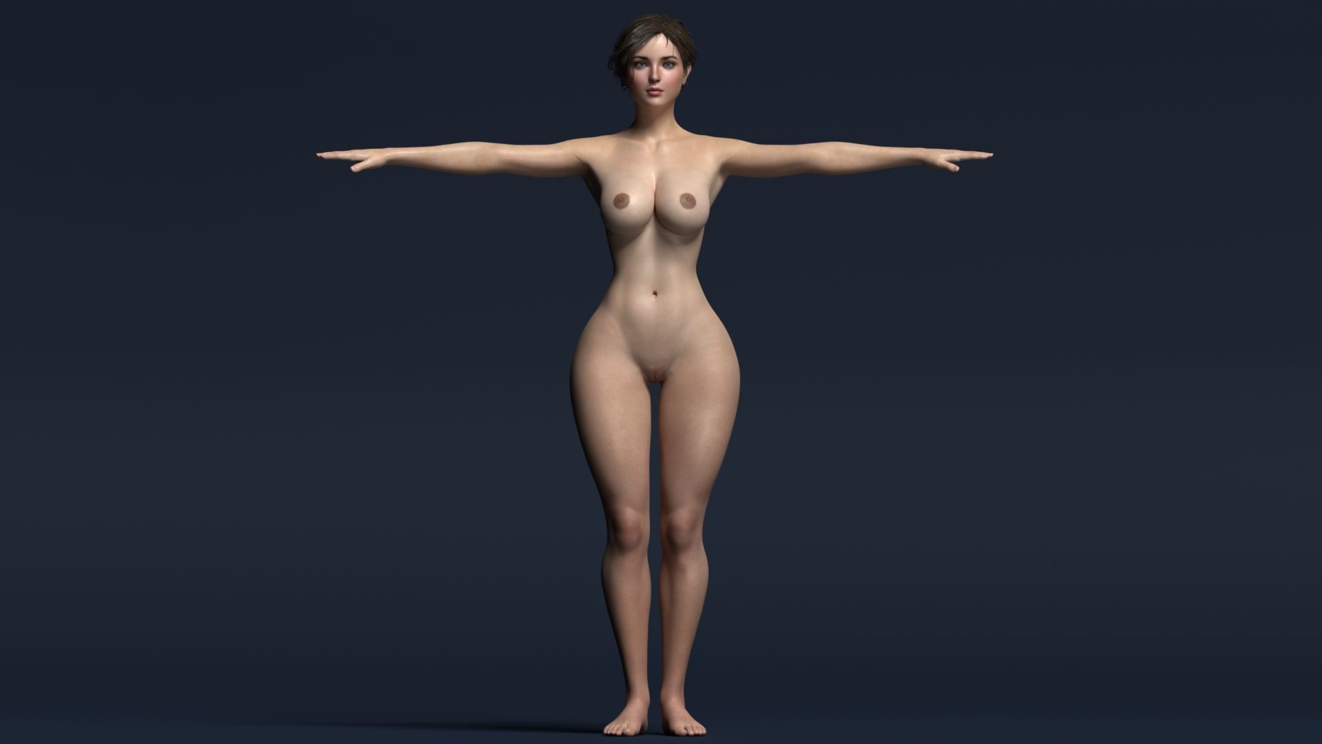 Female Character 3d Model Fully Rigged - Anna Low-poly 3D model_5