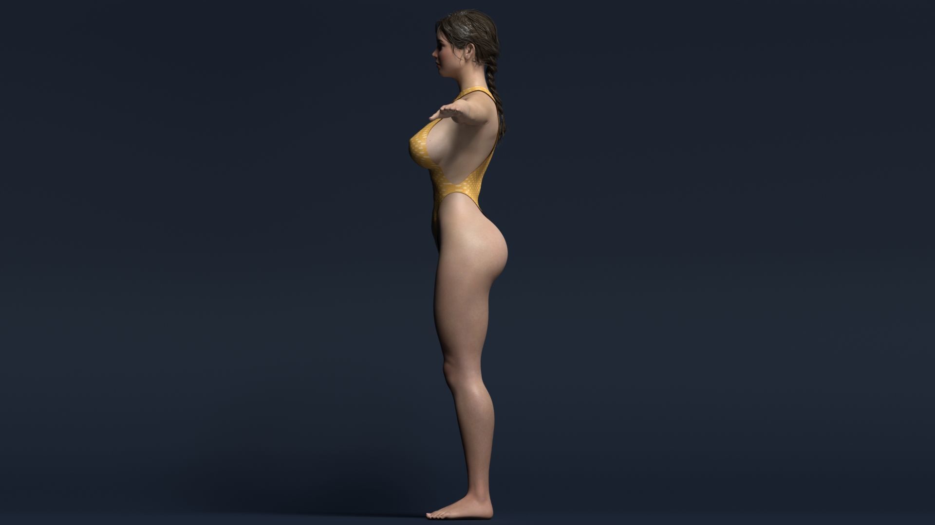 Female Character 3d Model Fully Rigged - Anna Low-poly 3D model_4