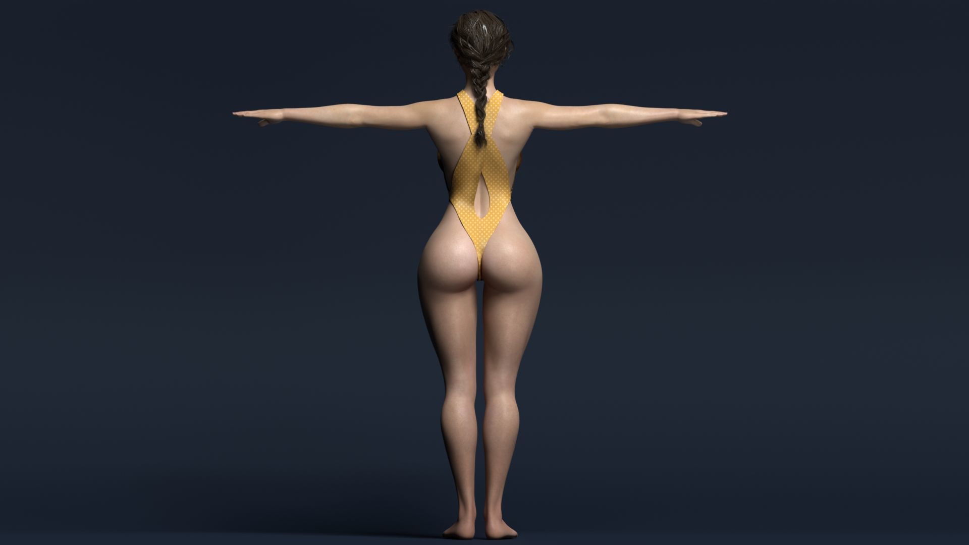Female Character 3d Model Fully Rigged - Anna Low-poly 3D model_3