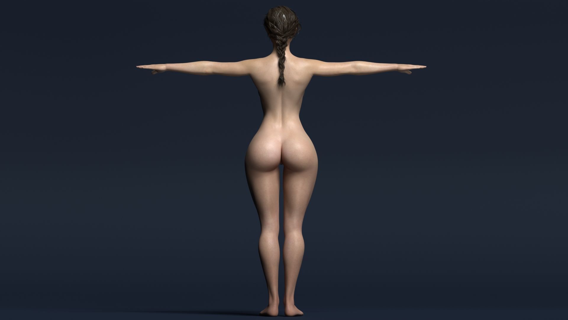 Female Character 3d Model Fully Rigged - Anna Low-poly 3D model_7