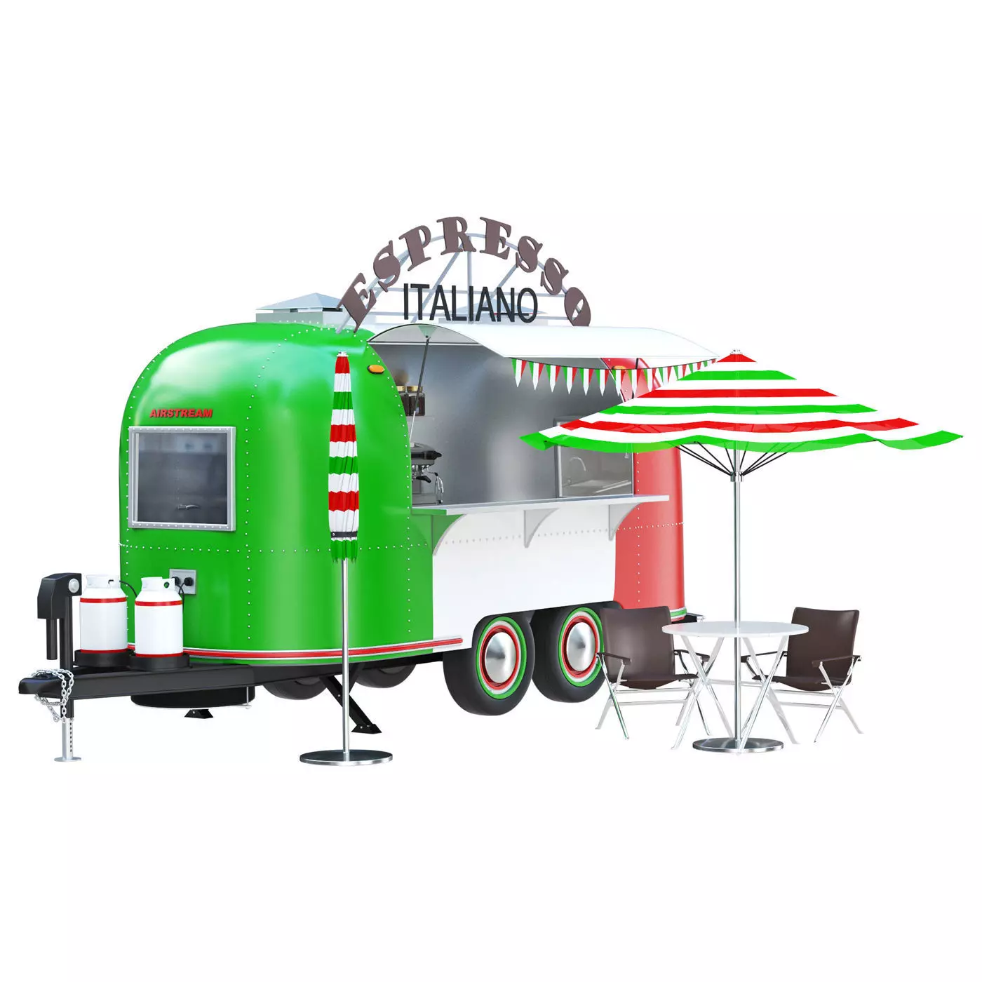 Airstream coffee bar trailer 3D model