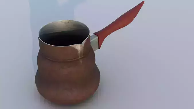 Old dirty cezve Low-poly 3D model