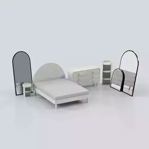 MINIATURE DOLLHOUSE BEDROOM TABITHA  FURNITURE SET