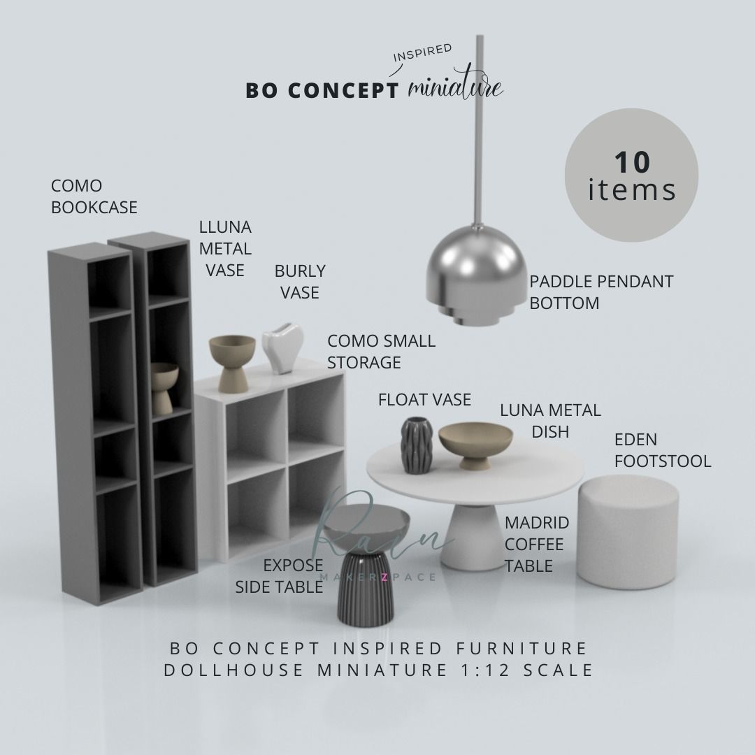 MINIATURE FURNITURE BO CONCEPT FURNITURE COLLECTION 3D print model_2