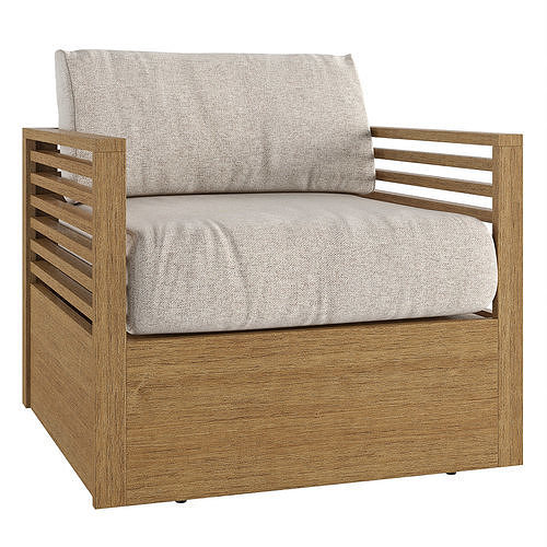 Santa Fe Slatted Outdoor Swivel Chair 3D model