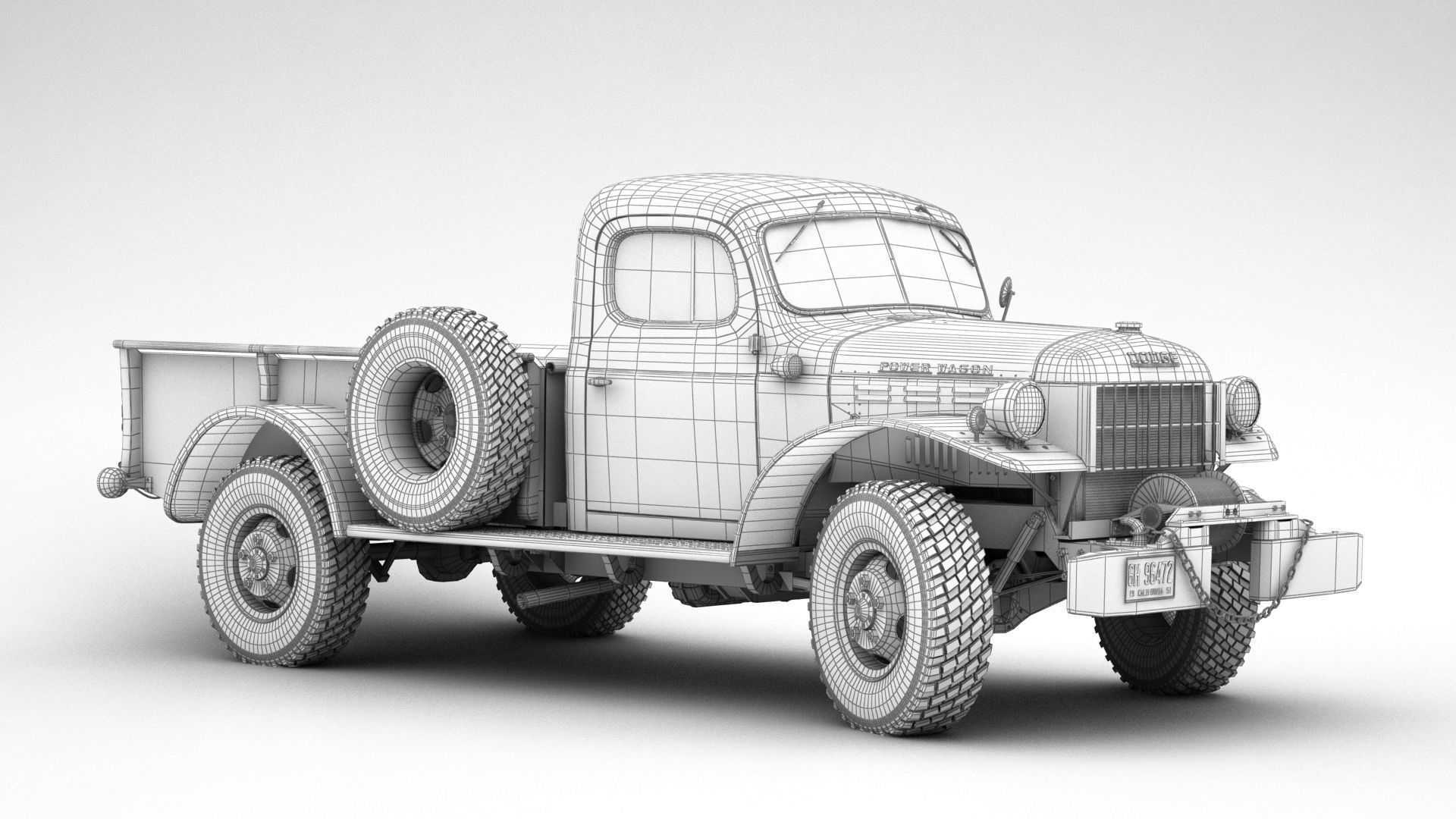 Dodge Power Wagon 1946 3D model_12