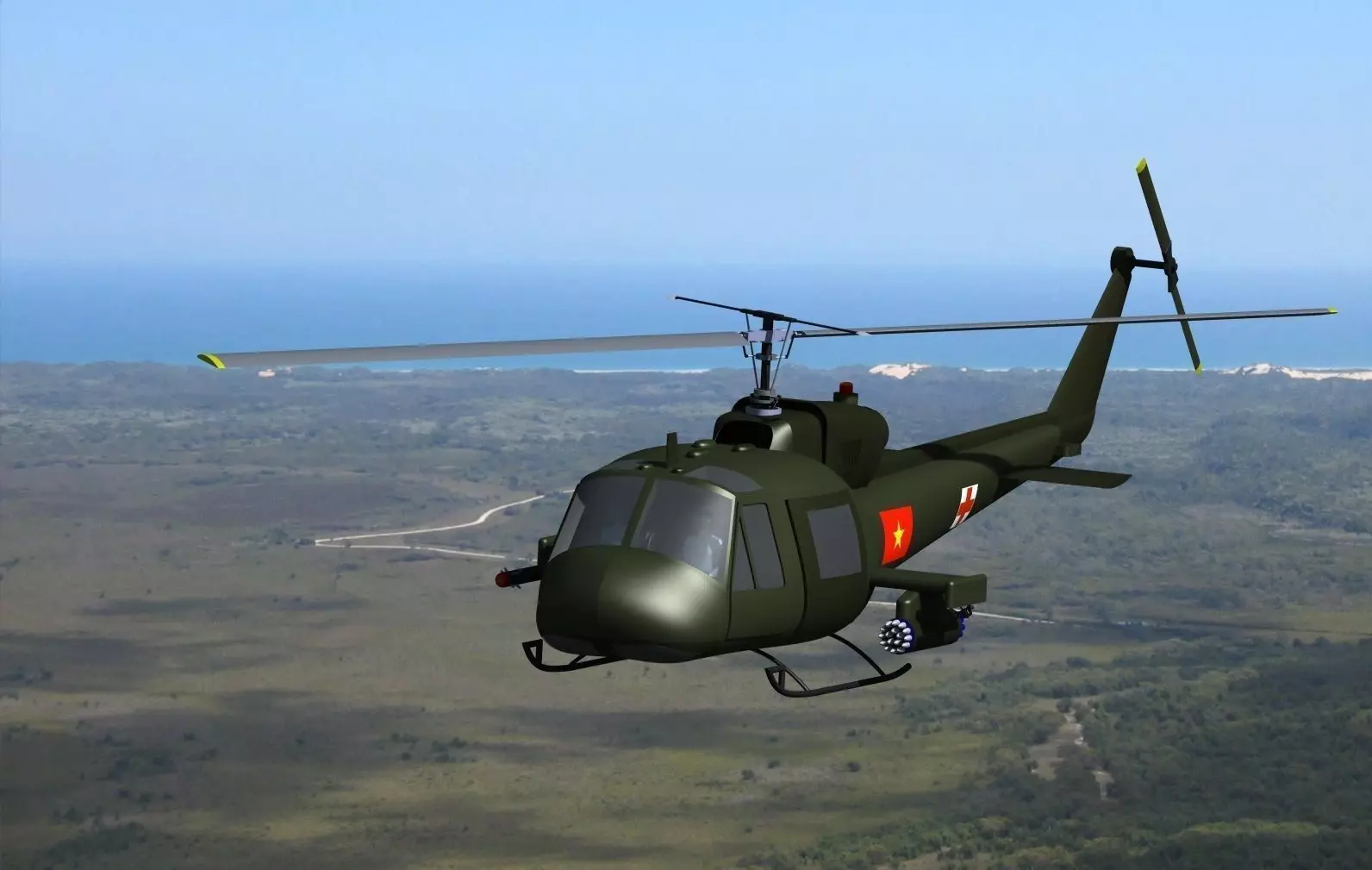 UH1 vietnam army helicopter 3D model