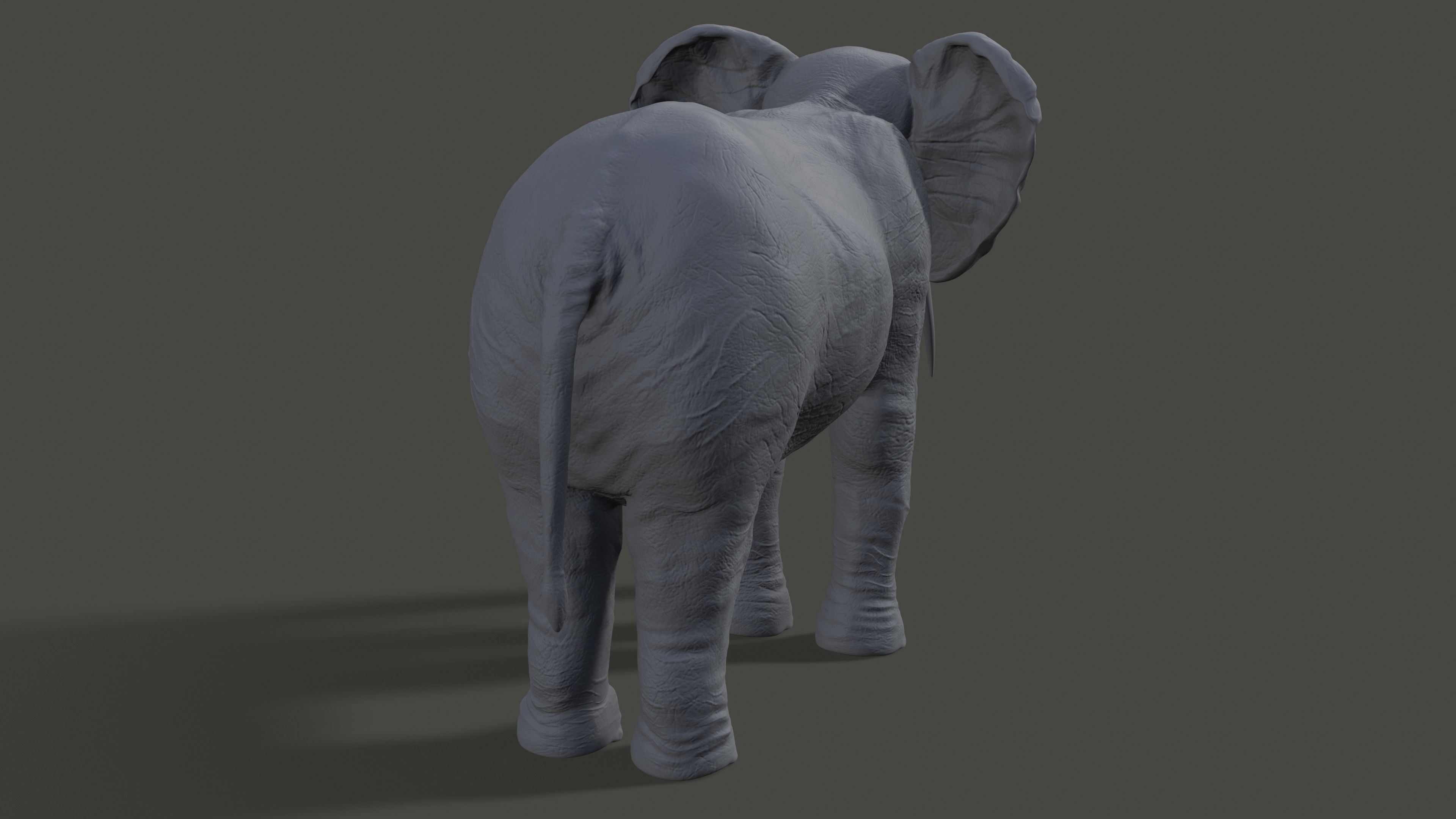 Elephant statue 3D model_2
