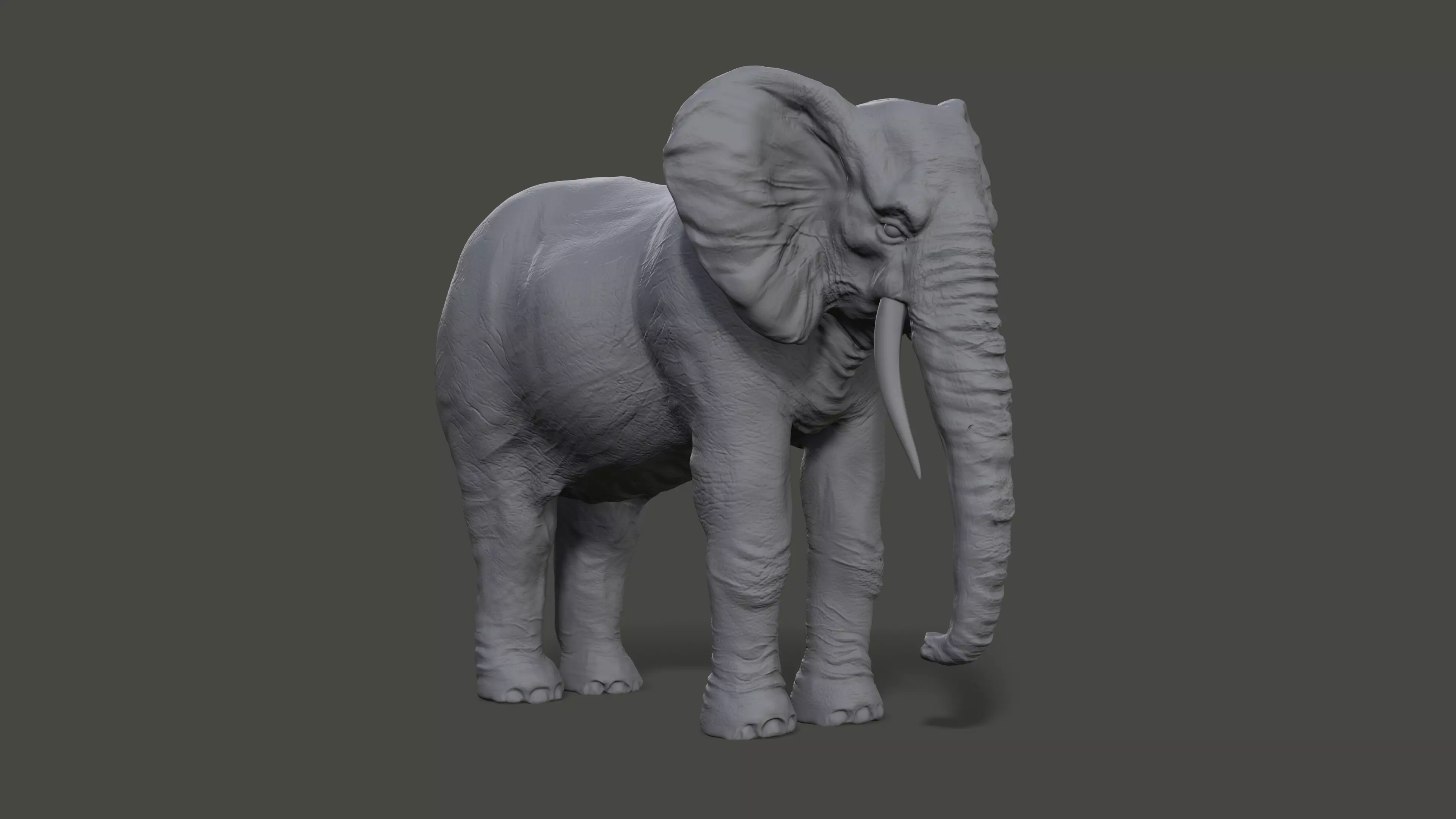 Elephant statue 3D model_0