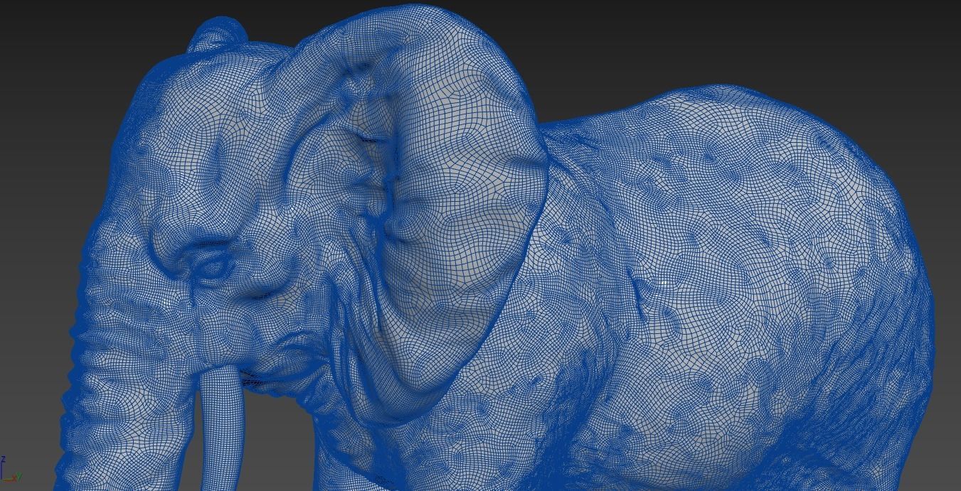 Elephant statue 3D model_3