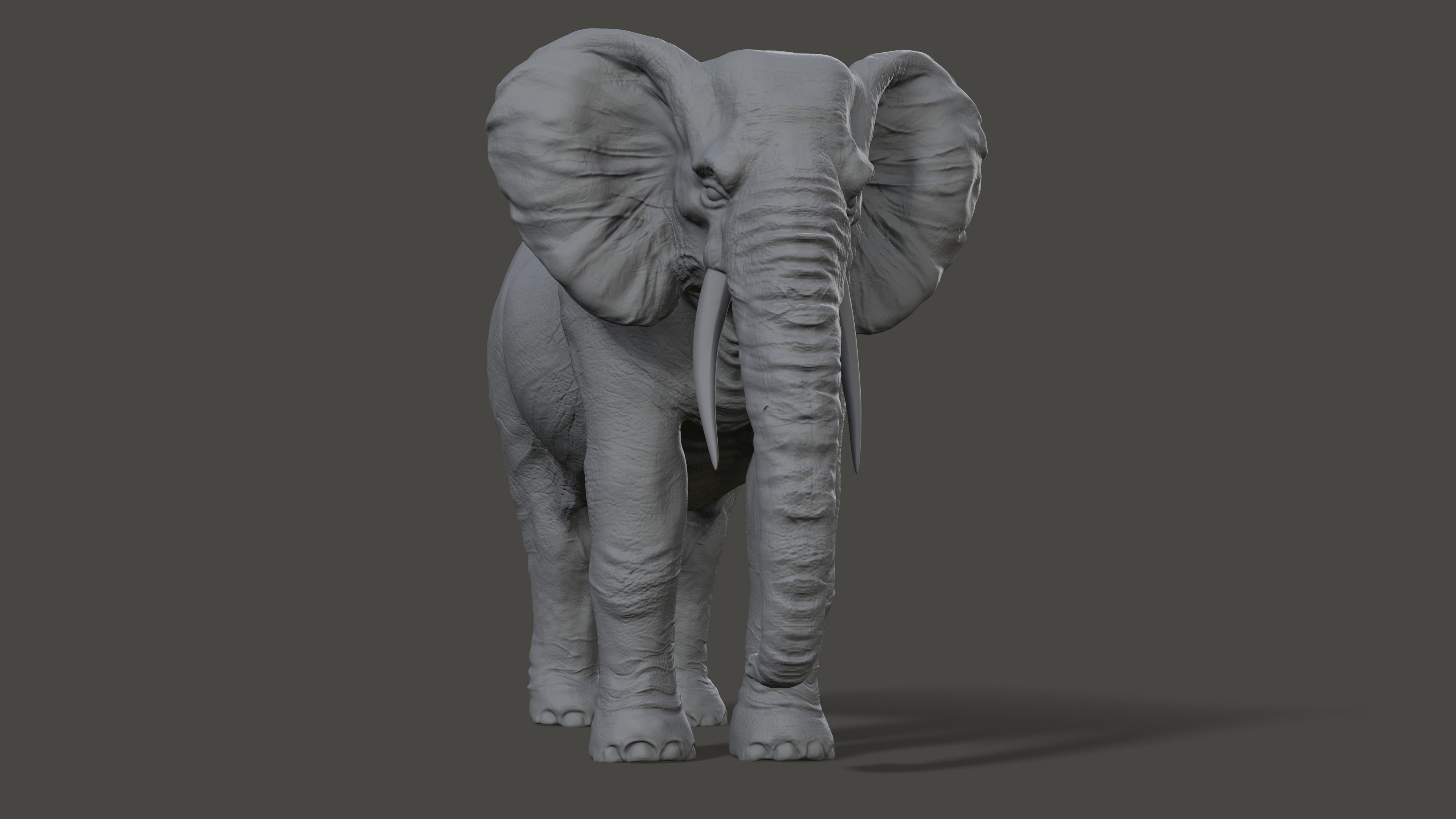 Elephant statue 3D model_1