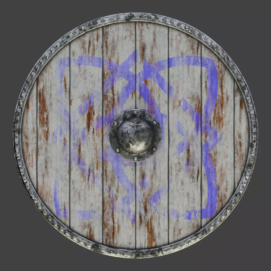 Viking Shield Low-poly 3D model_0