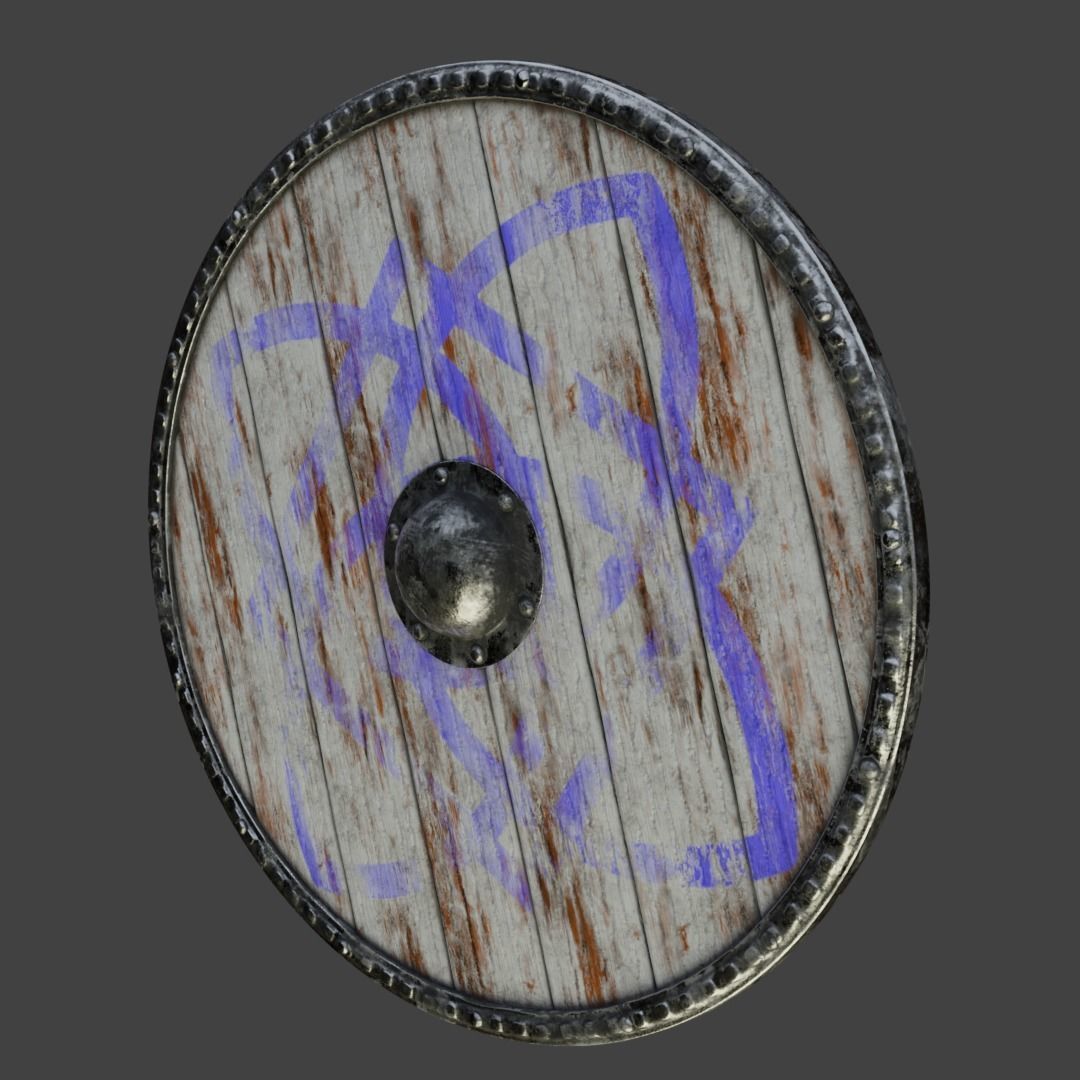 Viking Shield Low-poly 3D model_3