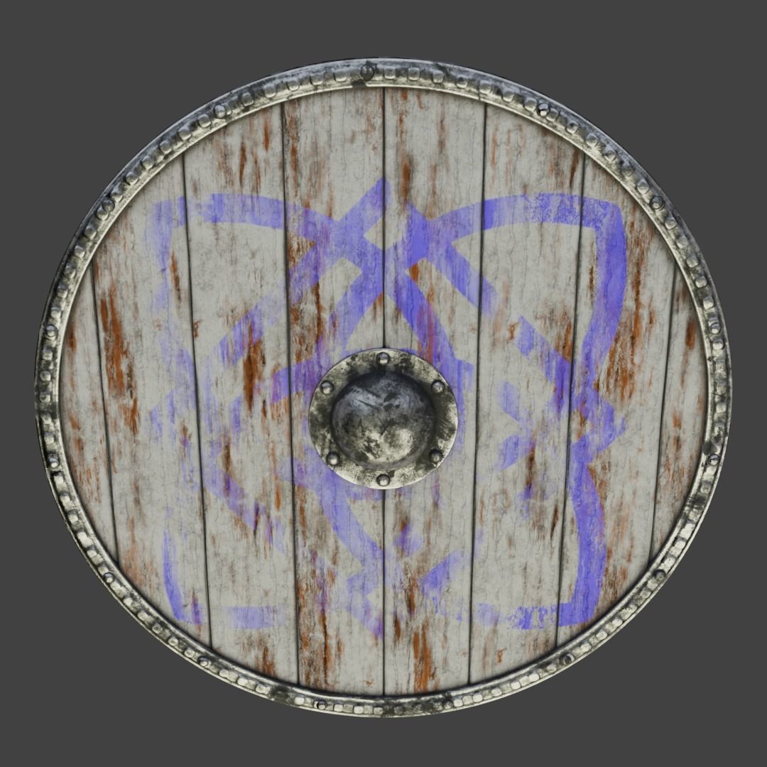 Viking Shield Low-poly 3D model_2