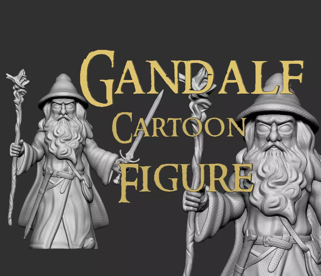Gandalf from Lord of the Rings - Cartoon Figure 3D print model
