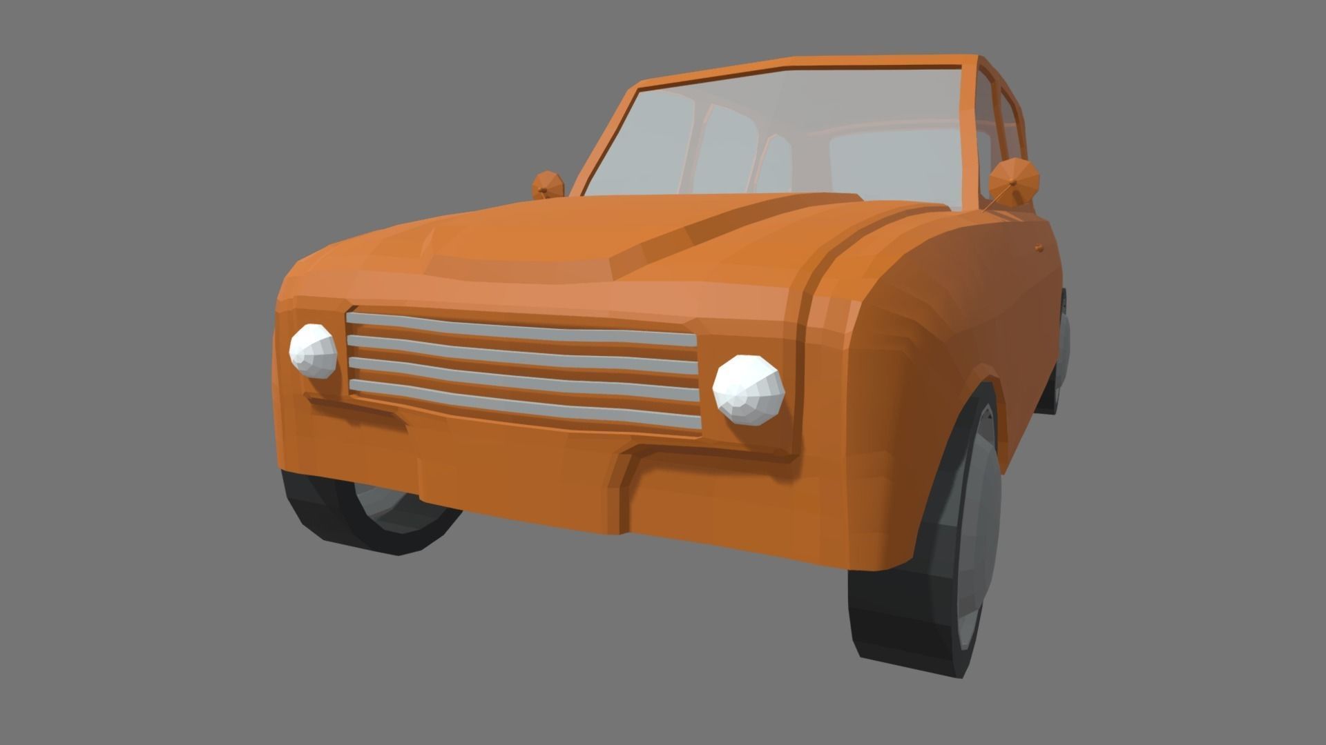 Low Poly Classic Car 02 Low-poly 3D model_4